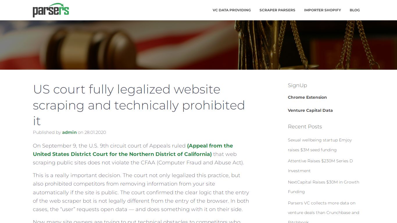 US court fully legalized website scraping and technically ... - Parsers